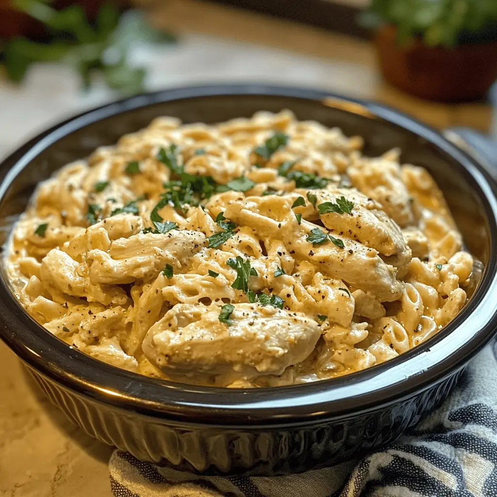 Looking for an easy dinner idea? This 4 Ingredient Crockpot Garlic Parm Chicken is your go-to! With just garlic, parmesan cheese, chicken, and cream, you’ll have a hearty meal that’s packed with flavor. Perfect for busy weeknights or gatherings. Save this recipe for your next delicious chicken dish!