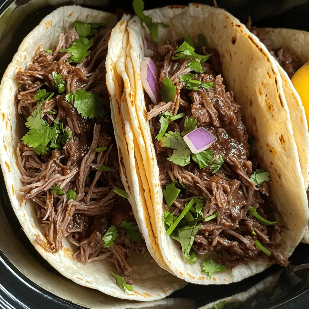 This Crock Pot Mexican Shredded Beef Tacos recipe is your ticket to a flavorful fiesta! With tender beef simmered in zesty spices, these tacos are bursting with deliciousness. Perfect for busy weeknights or weekend gatherings, just set it and forget it! Save this pin for a savory meal your family will love. Enjoy with fresh toppings and a side of salsa!