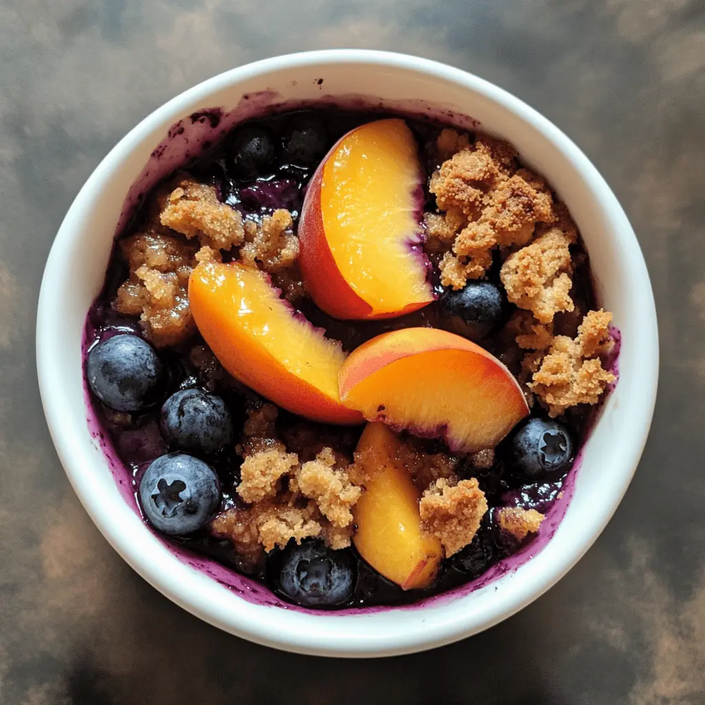 Warm, juicy blueberries and sweet peaches create the perfect comfort dessert in this Crockpot Blueberry Peach Cobbler. With a buttery crumble topping, it's a simple yet delicious treat that your family will love. Save this recipe for a cozy evening or a potluck gathering—it's sure to be a hit!