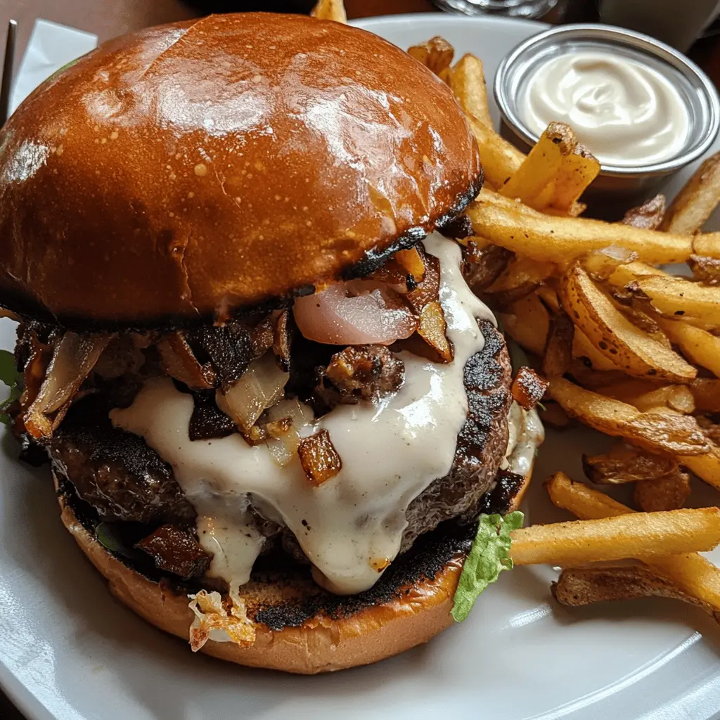 Get ready to enjoy a hearty Irish Pub Burger that's packed with flavor! This juicy beef patty is topped with creamy Irish cheddar, crispy bacon, and zesty Guinness BBQ sauce for an extra kick. Perfect for game day or a weekend BBQ. Save this recipe to impress your friends and family with a taste of Ireland in your own kitchen! 🍔🍻