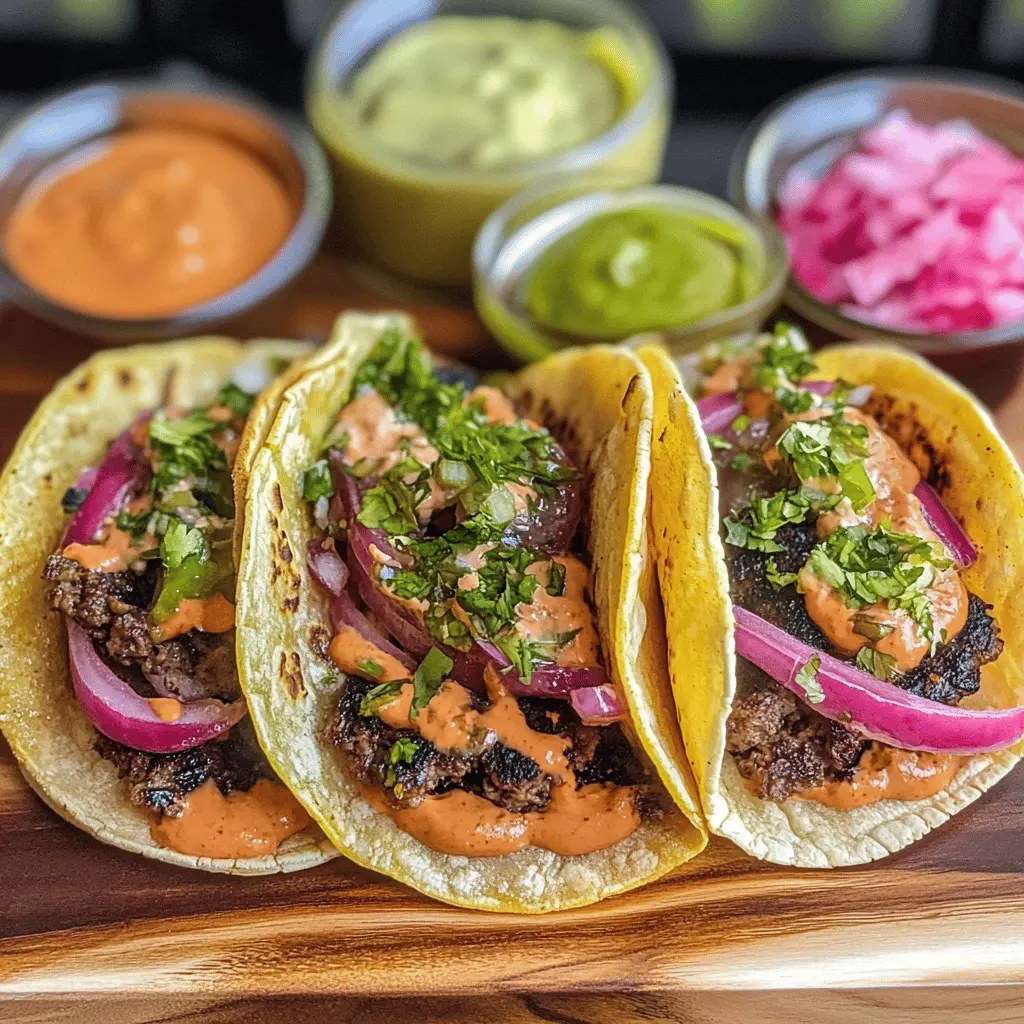 Juicy and flavorful, these Easy Smash Burger Tacos combine the best of both worlds! With seasoned beef smashed to perfection, topped with your favorite fixings, they’re a crowd-pleaser for taco night or game day. Quick to prepare and impossible to resist, save this recipe for a fun meal that’s sure to impress everyone!