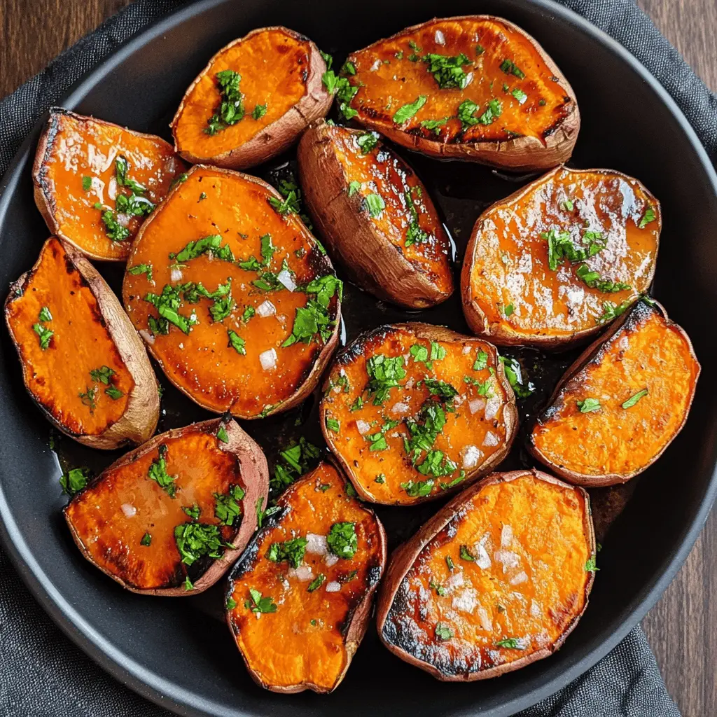 Sweet potatoes tossed in garlic butter and roasted to perfection! This recipe highlights the natural sweetness and rich flavor of sweet potatoes, with a delightful garlic twist that elevates every bite. Perfect for a cozy dinner or as a side at special gatherings. Save this delicious recipe now for a simple yet impressive dish!