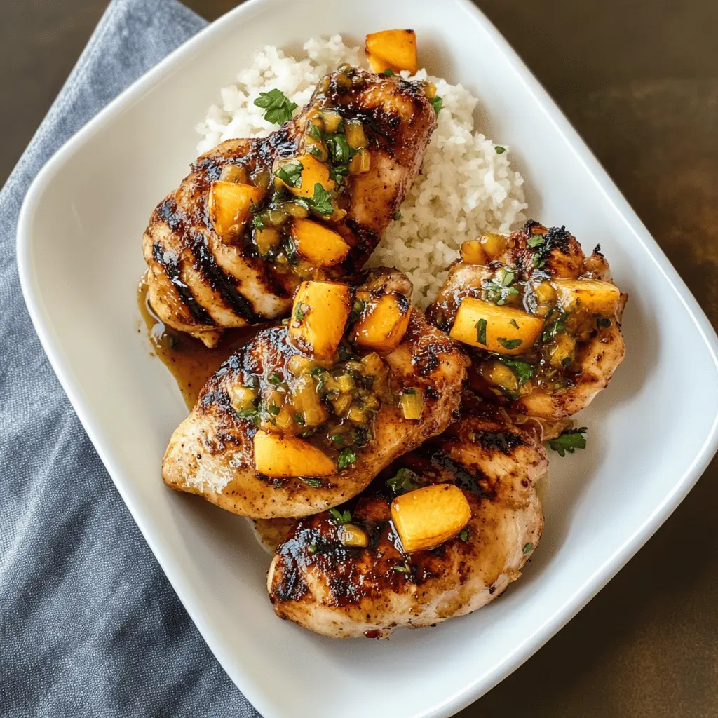 Fire up the grill for this delicious Grilled Chicken with Peach Chipotle Sauce! This recipe features tender chicken marinated to perfection and topped with a sweet and spicy peach sauce. Perfect for summer gatherings or a casual weeknight dinner. Save this pin to enjoy a mouthwatering meal that will impress your family and friends! 🌟🍗🍑