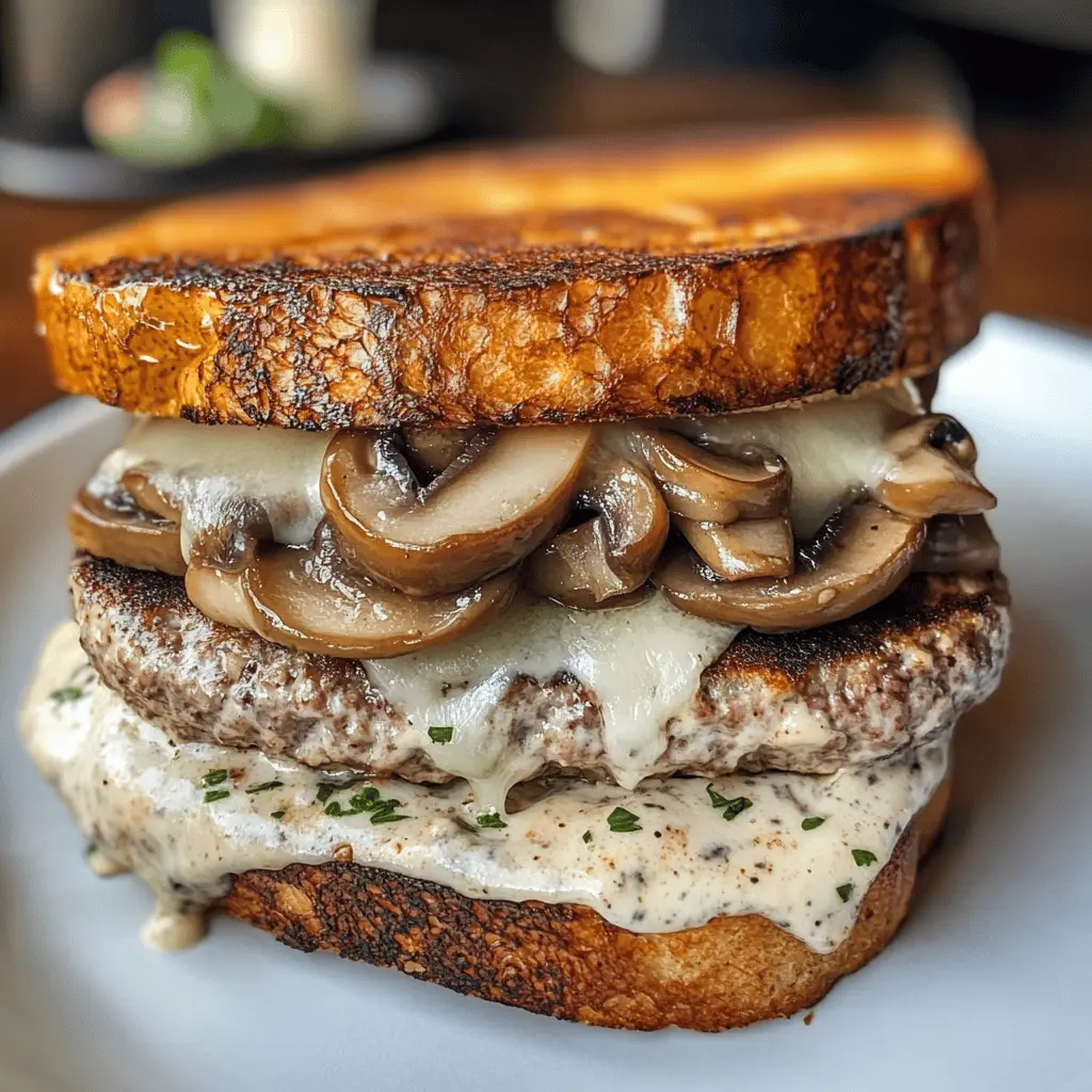 This Mushroom Swiss Patty Melt is a comforting classic you won’t forget! Juicy beef patties are topped with sautéed mushrooms and melted Swiss cheese, all grilled between slices of buttery bread. Perfect for lunch or dinner, this recipe is sure to please everyone at the table. Save this tasty dish for your next meal!