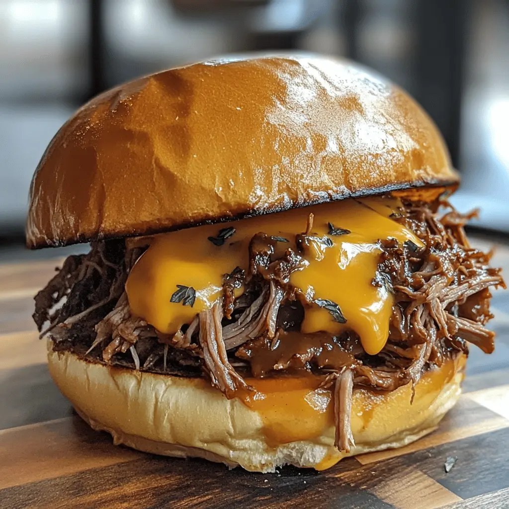 Tasty pulled beef sandwiches are perfect for any gathering! Slow-cooked to perfection, this recipe features tender, juicy beef combined with a zesty sauce and topped with crunchy pickles. Ideal for lunch or a weekend BBQ, don’t forget to save this easy and delicious recipe for your next get-together!