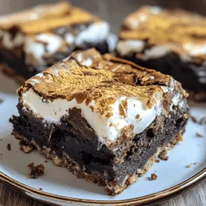 These S’mores Brownies with Vanilla Bean Marshmallow are the ultimate treat for any dessert lover! Rich chocolatey brownies topped with gooey vanilla bean marshmallow make every bite a blissful experience. Perfect for parties, campfire gatherings, or a cozy night in! Save this recipe to indulge in sweet nostalgia anytime you’re craving something special.