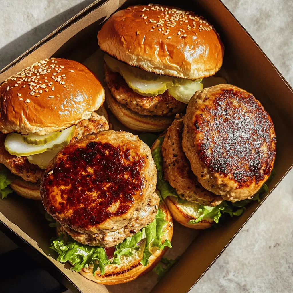 Juicy turkey burgers are a healthier twist on a classic favorite! Packed with flavor from herbs and spices, these patties are perfect for grilling or quick weeknight dinners. Top them with your choice of fresh veggies and sauces for a delicious meal everyone will love. Save this recipe to impress your guests at your next barbecue!