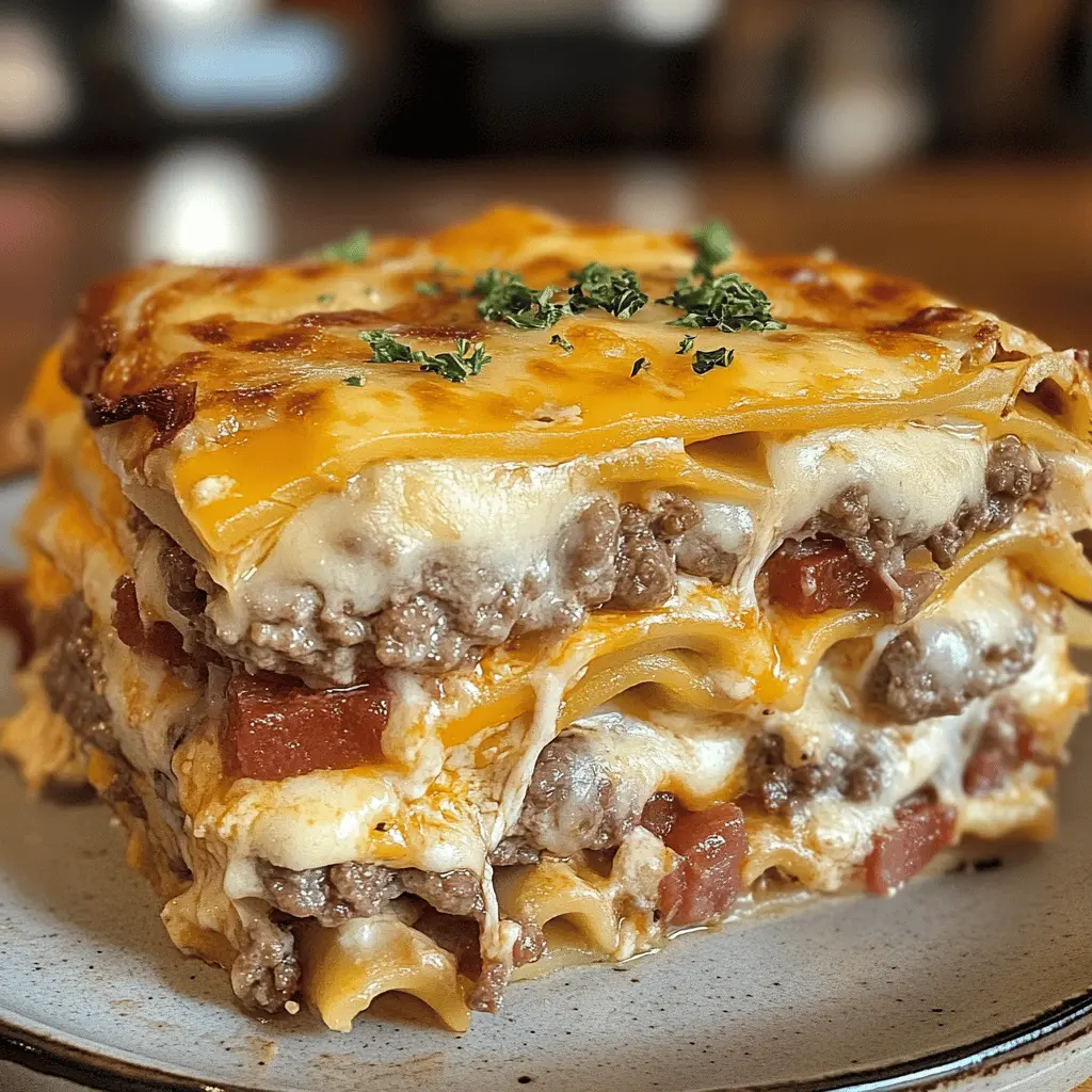 Easy Parmesan Garlic Bacon Cheeseburger Lasagna