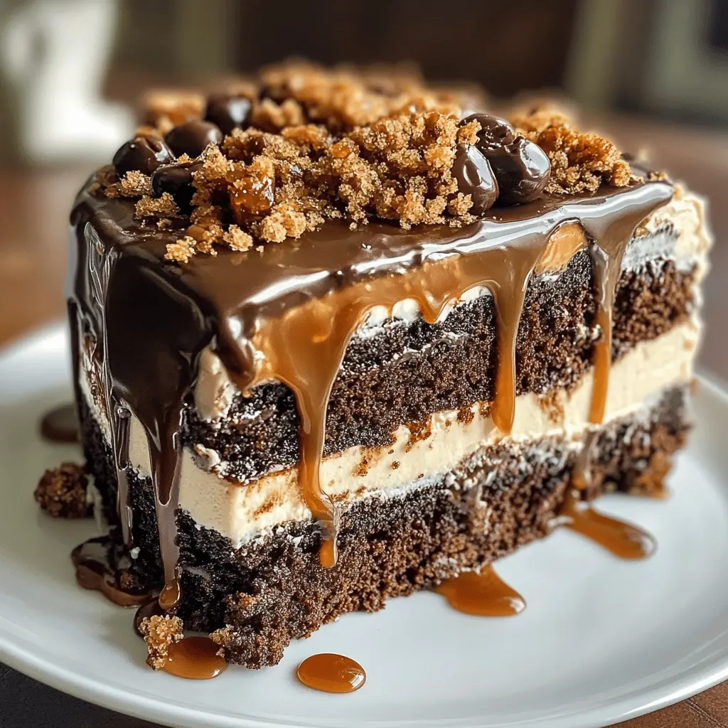 Easy Chocolate Caramel Toffee Crunch Cake Recipe