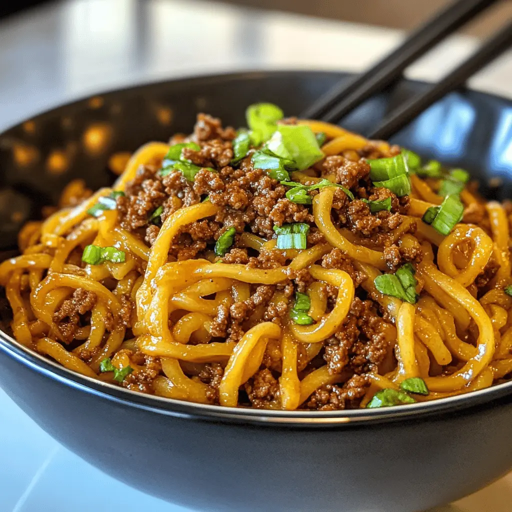 Easy Mongolian Ground Beef Noodles Recipe
