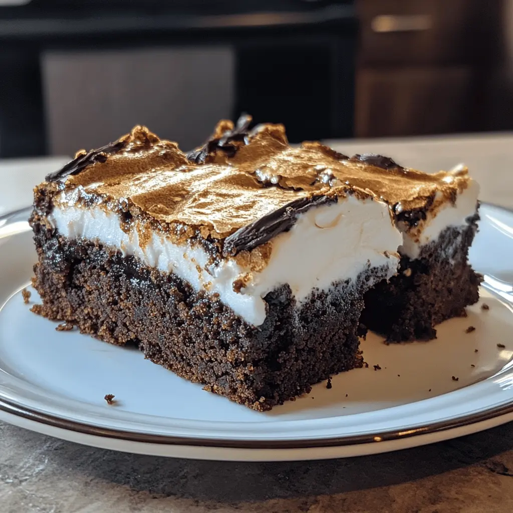 Easy S'mores Brownies With Vanilla Marshmallow