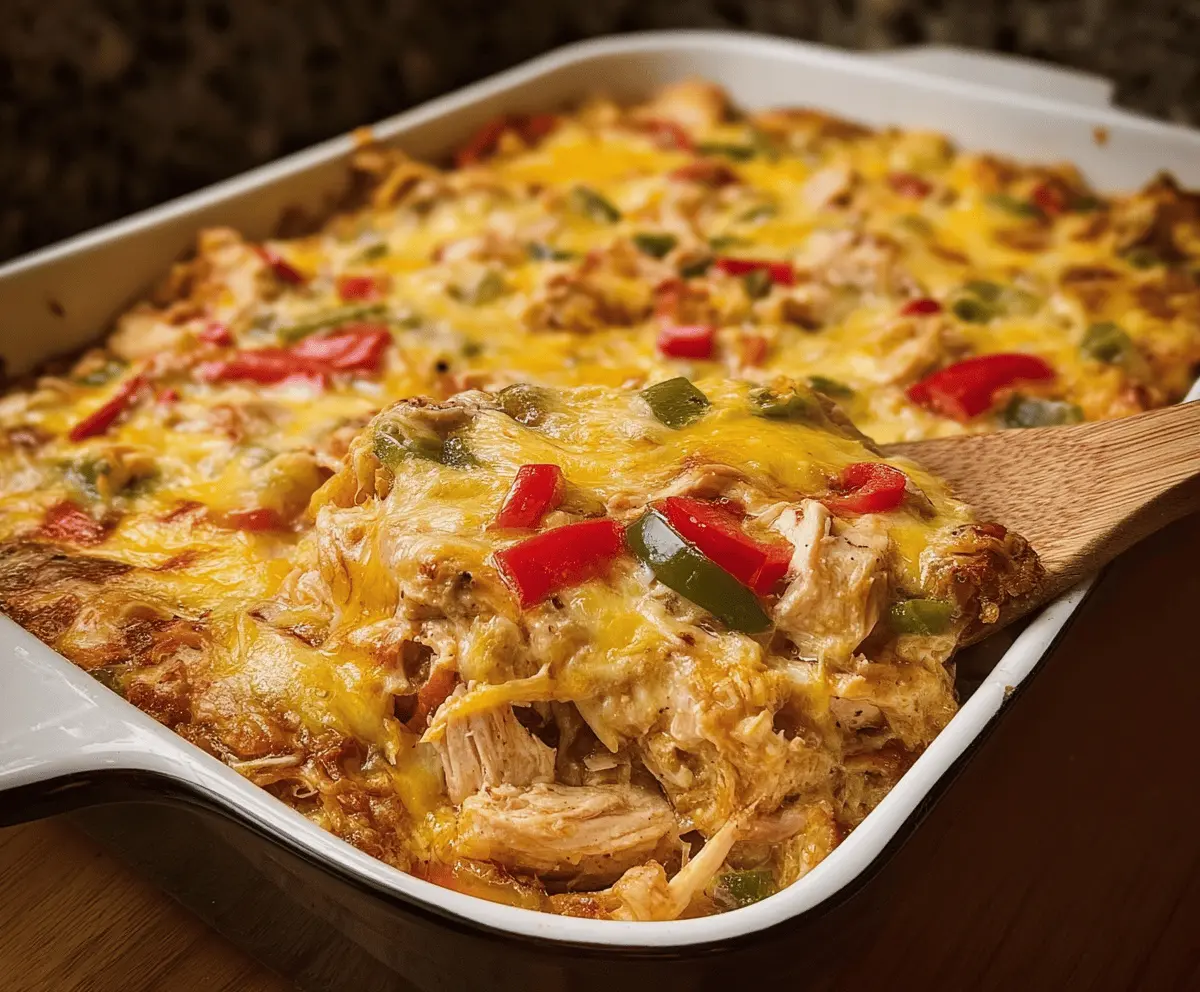 Easy Cheesy Chicken Fajita Casserole