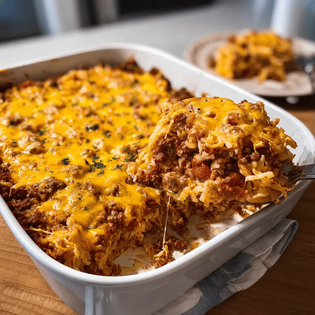 Easy Cheesy Hamburger Casserole Recipe