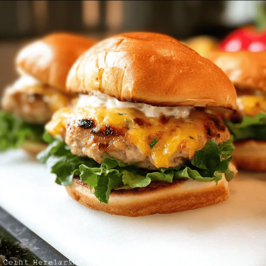 Easy Cheddar Ranch Chicken Burgers Recipe