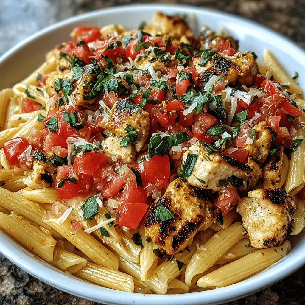 Easy Bruschetta Chicken Pasta Recipe
