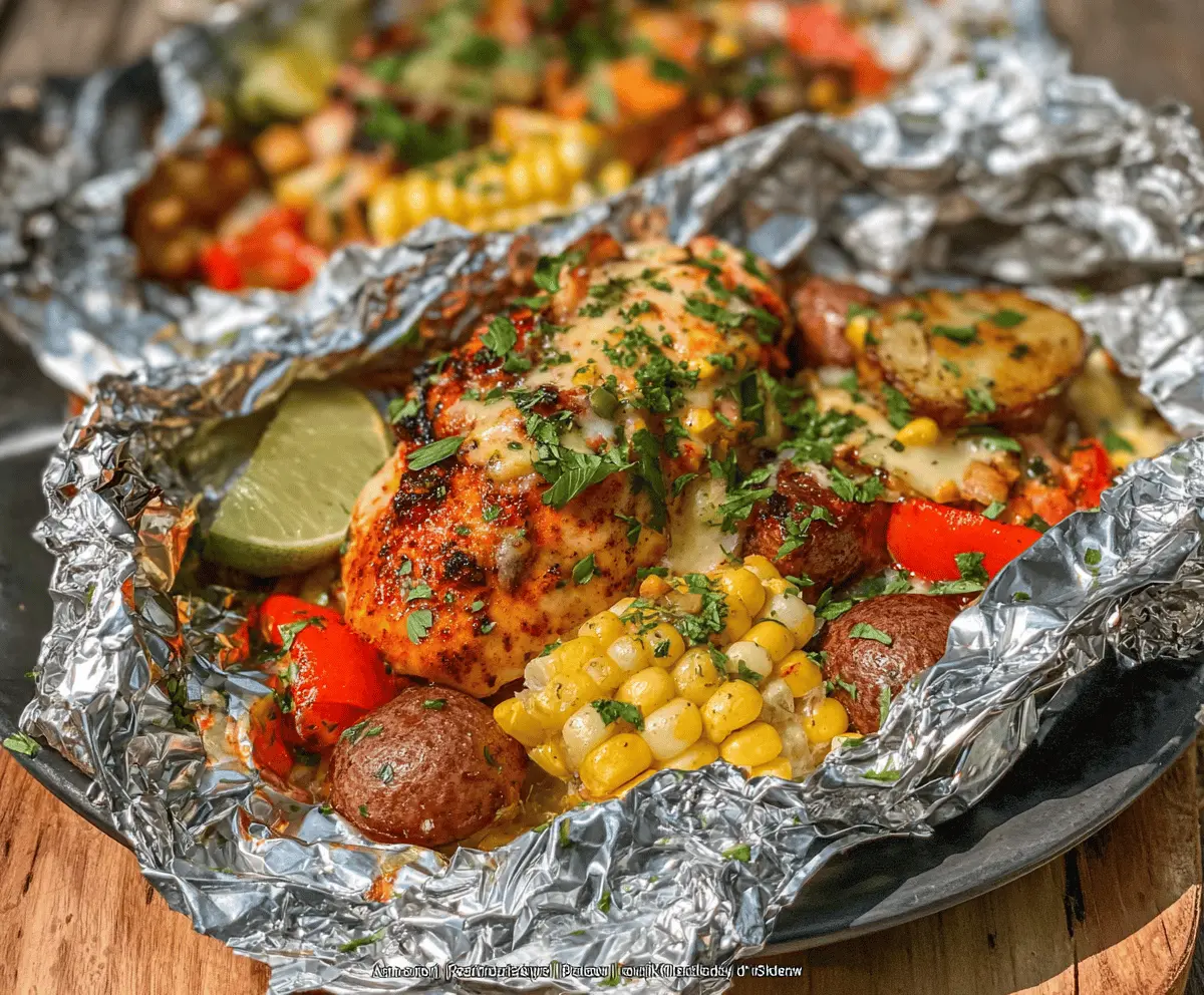 Easy Santa Fe Chicken Foil Packets Recipe