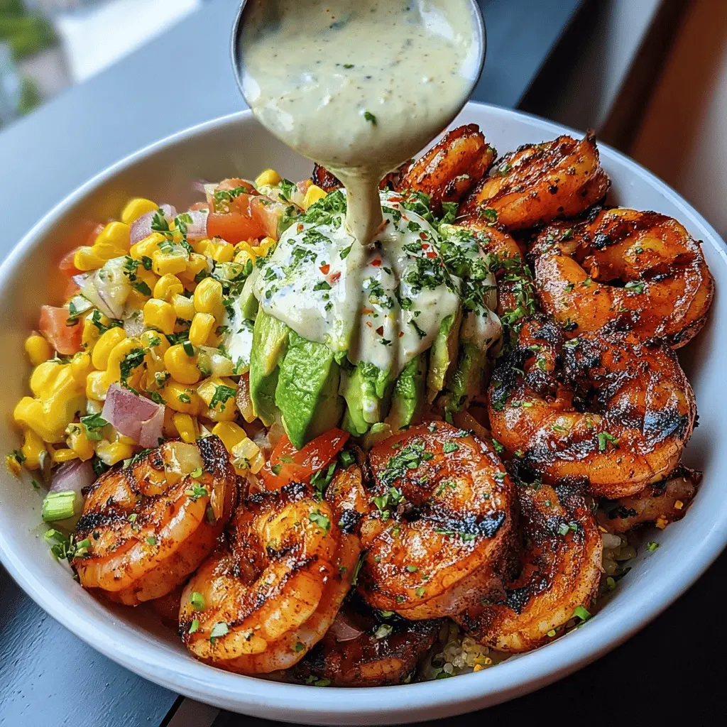 Easy Grilled Shrimp Bowl with Avocado and Corn Salsa