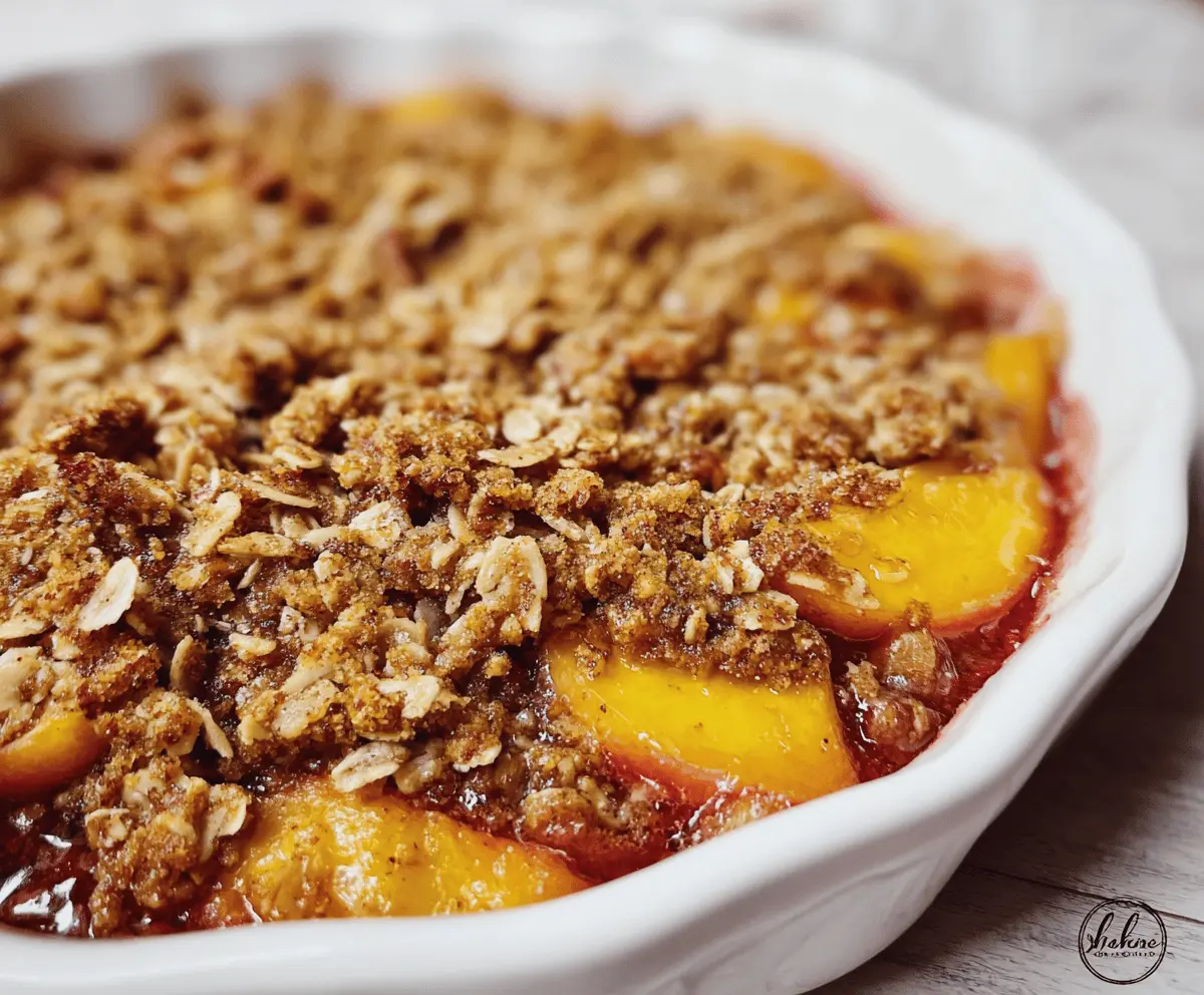 Easy Nectarine Crisp with Cinnamon Oat Streusel