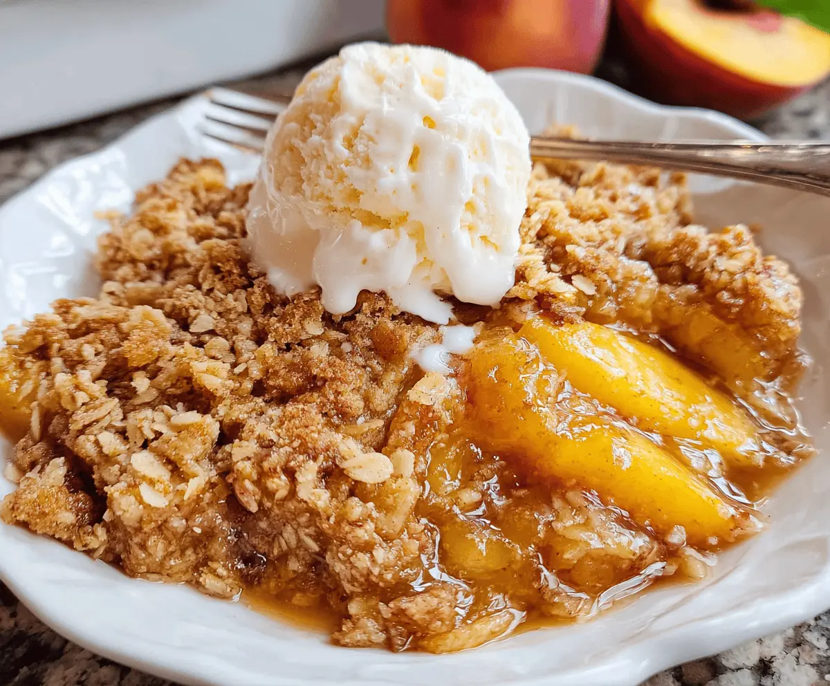 Easy Homemade Peach Crisp Recipe with Crisp Topping