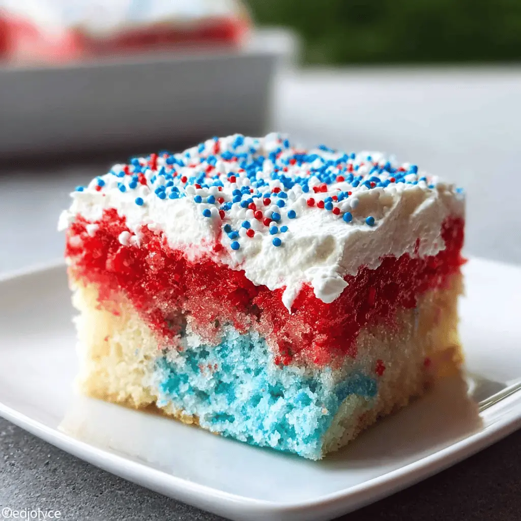 Easy Red White and Blue Poke Cake Recipe