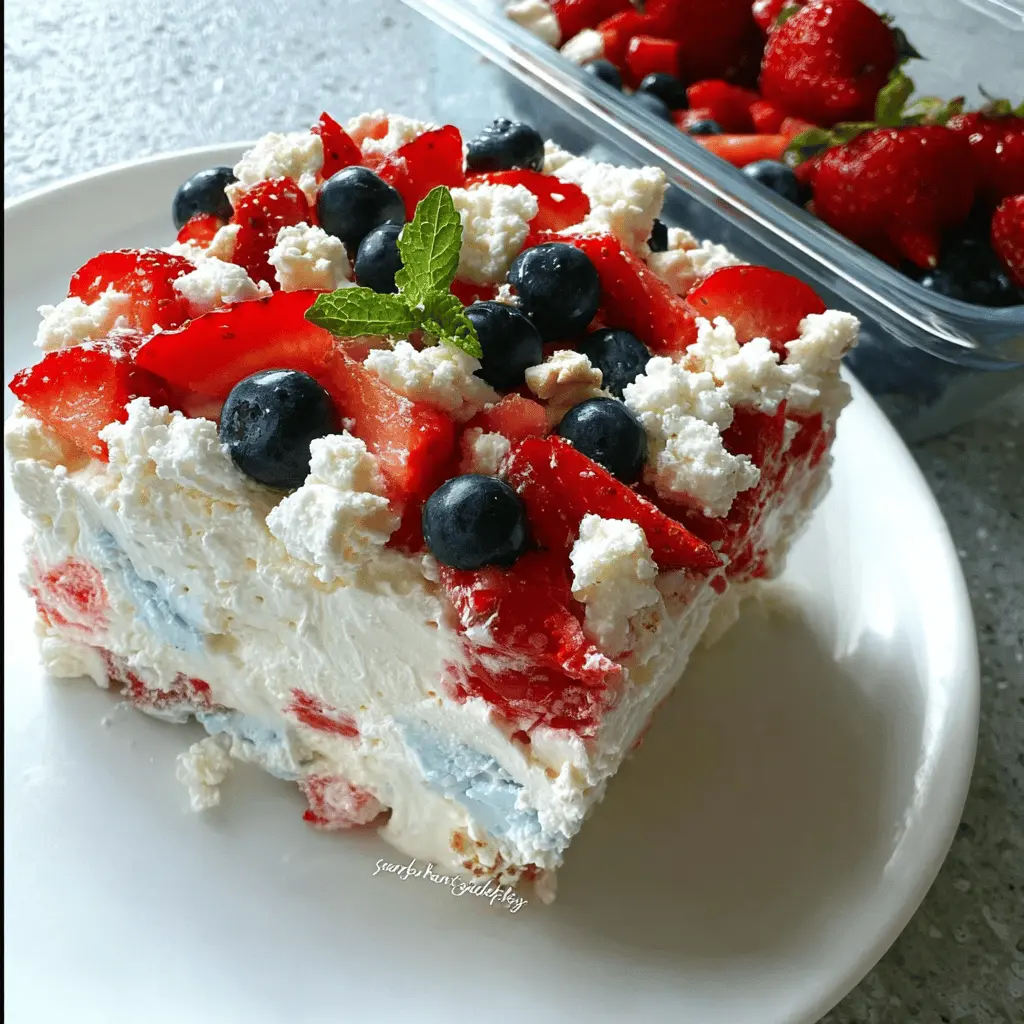 Red White and Blue Cheesecake Salad Recipe