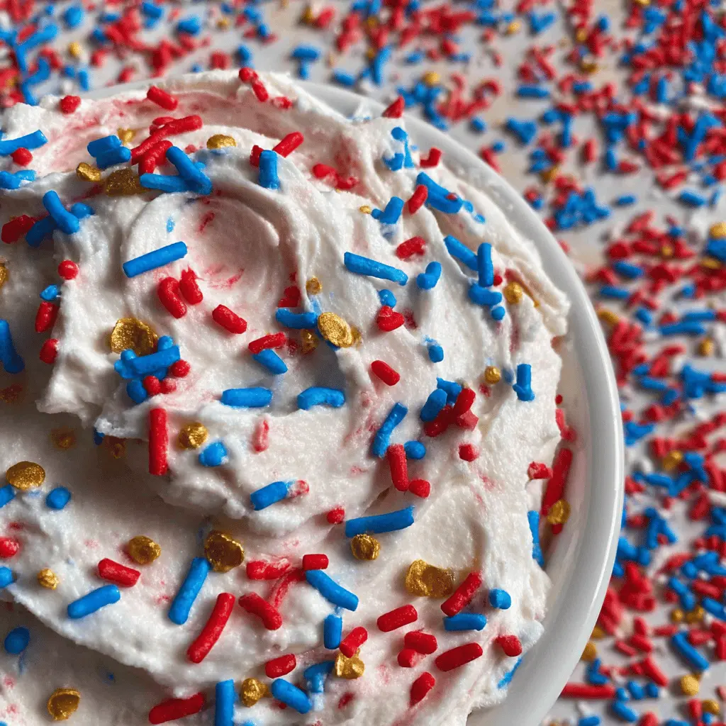Easy Red White and Blue Funfetti Dip Recipe