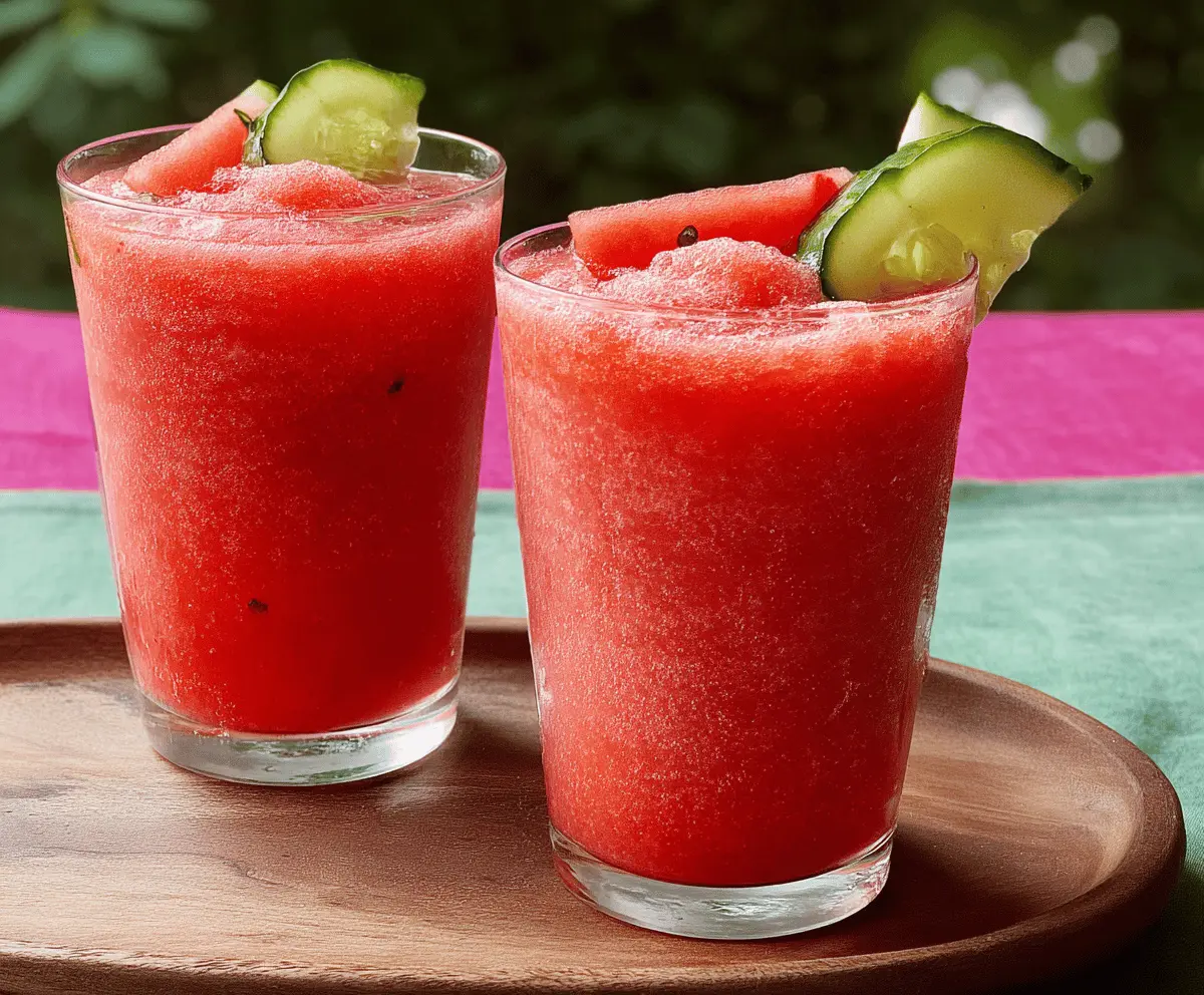 Refreshing Watermelon Cucumber Slushies Recipe