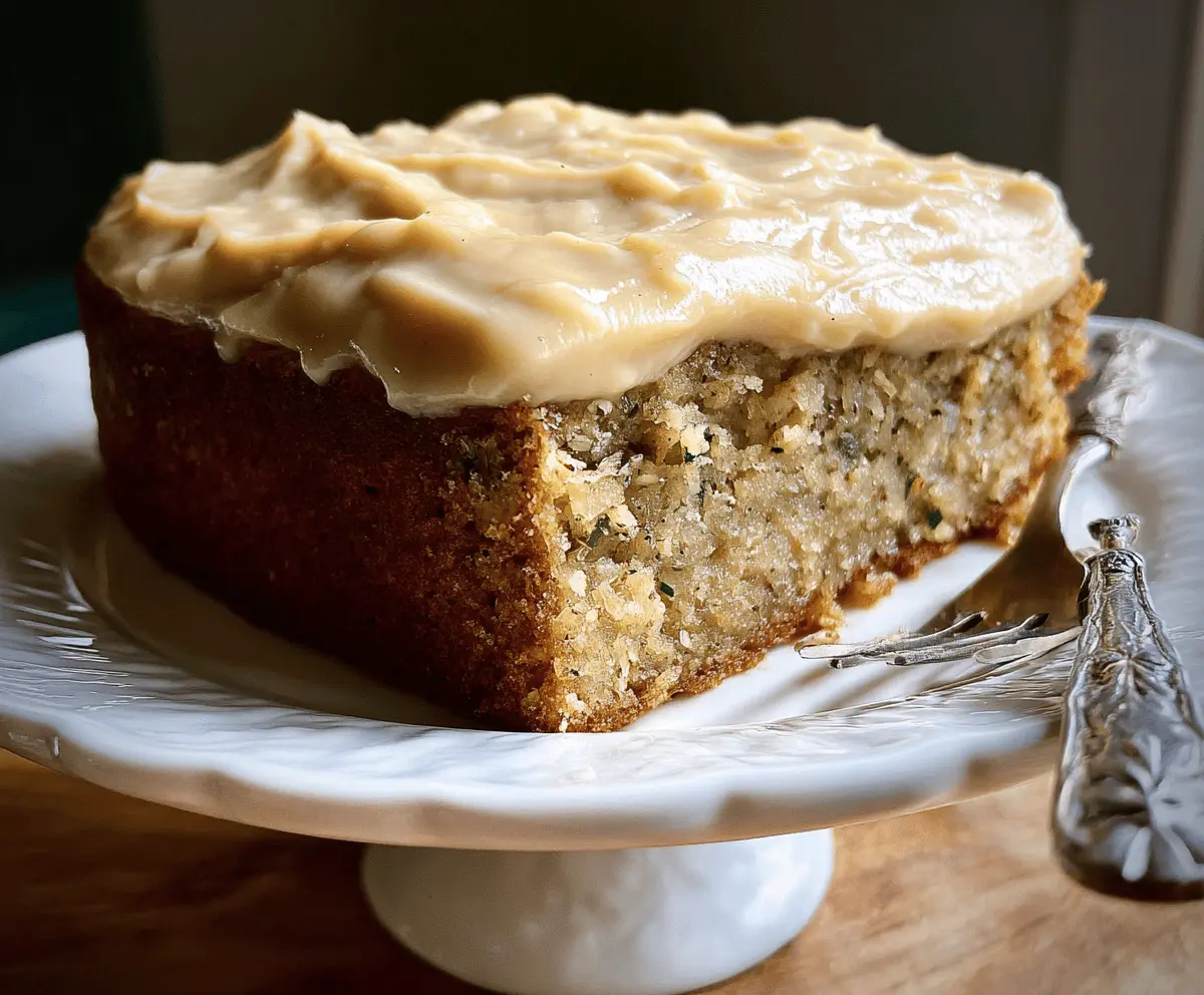 Moist Zucchini Banana Cake With Maple Frosting