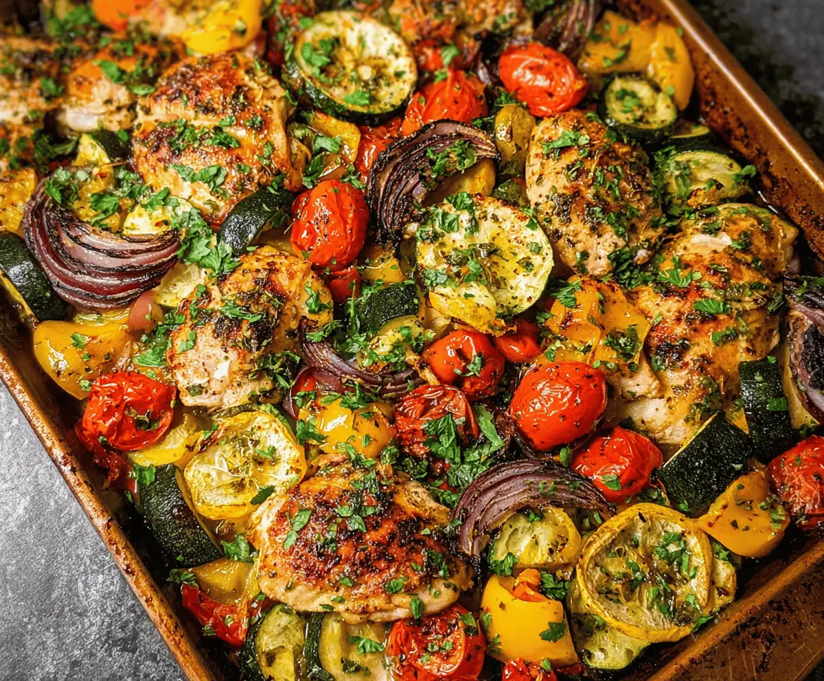 Easy Sheet Pan Mediterranean Chicken and Zucchini
