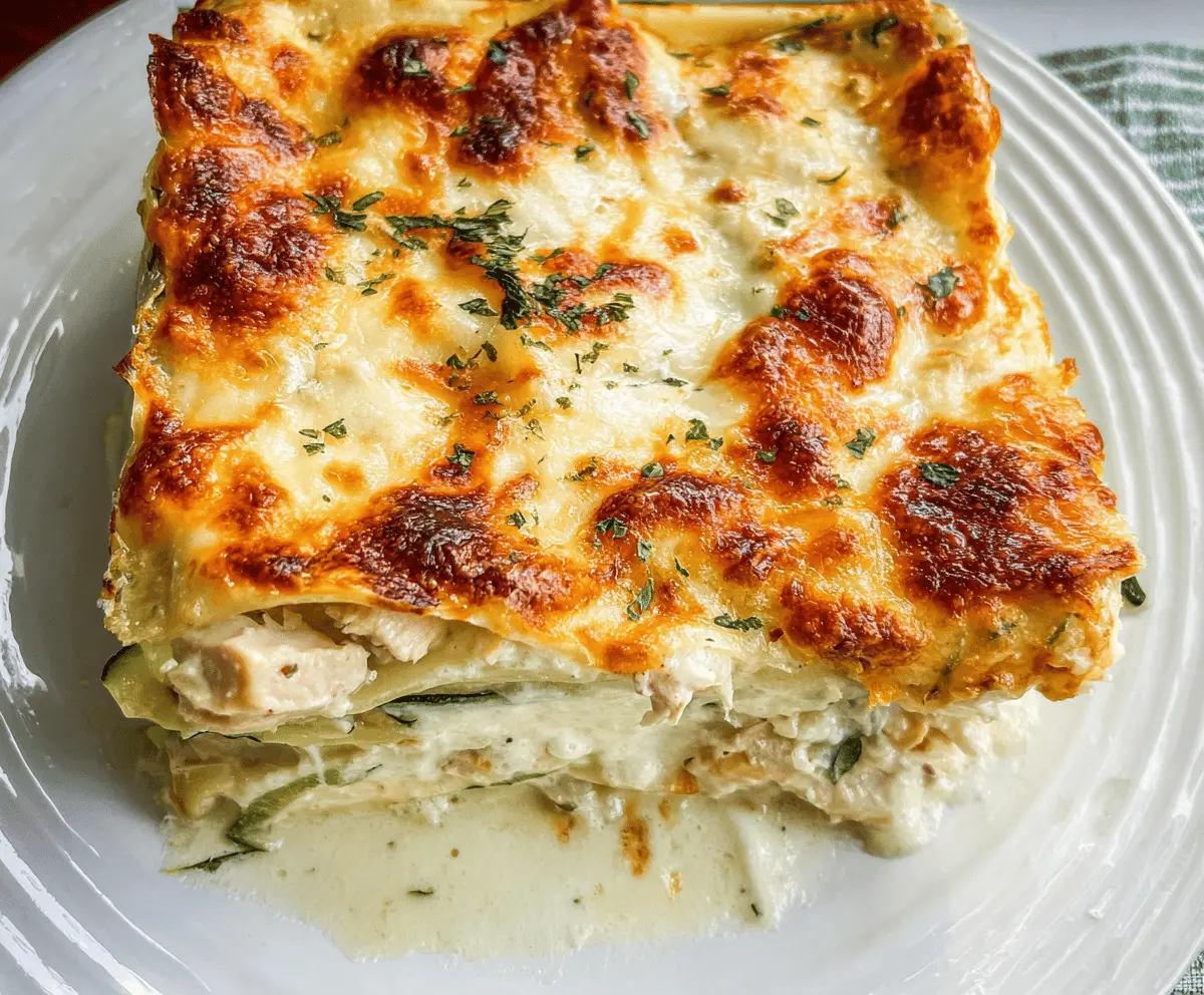 Creamy Chicken Alfredo Zucchini Lasagna Recipe