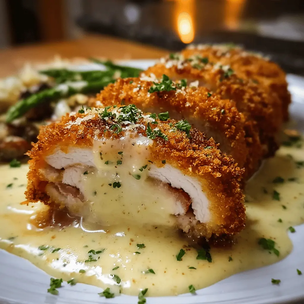 Crispy Creamy Chicken Cordon Bleu with Dijon Sauce