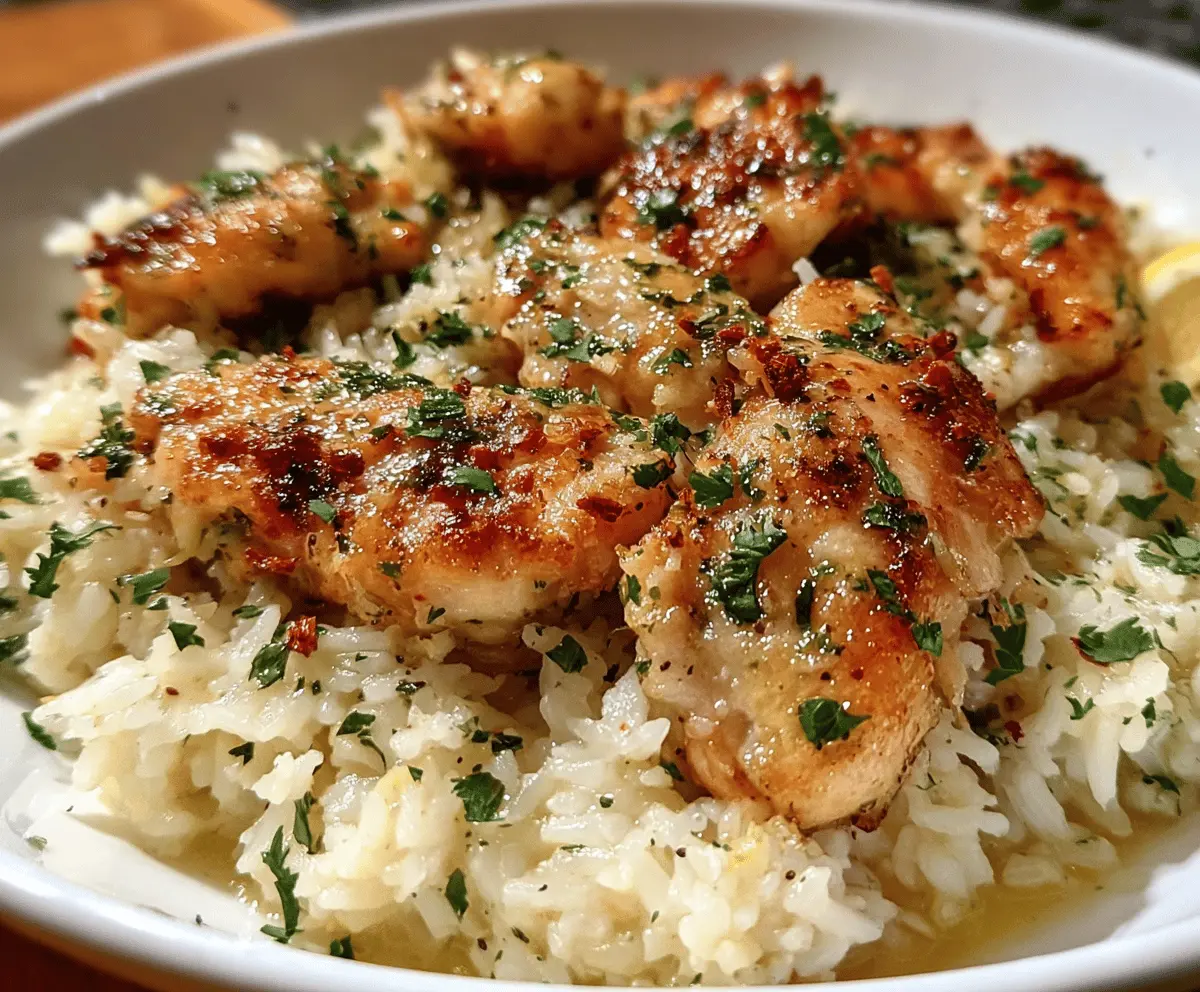 Easy Chicken Scampi with Garlic Parmesan Rice