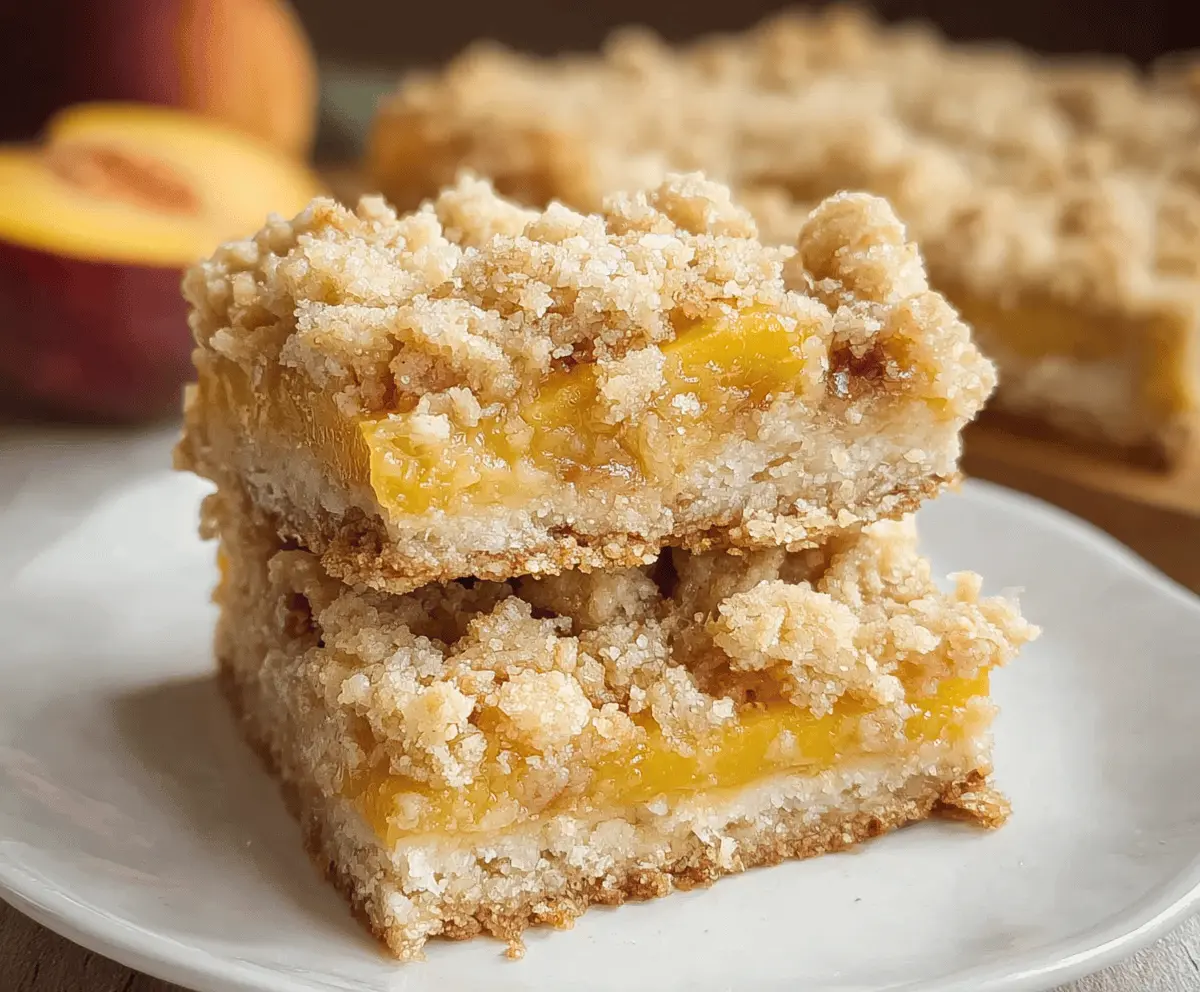 Easy Peach Crumble Bars Recipe with Oats