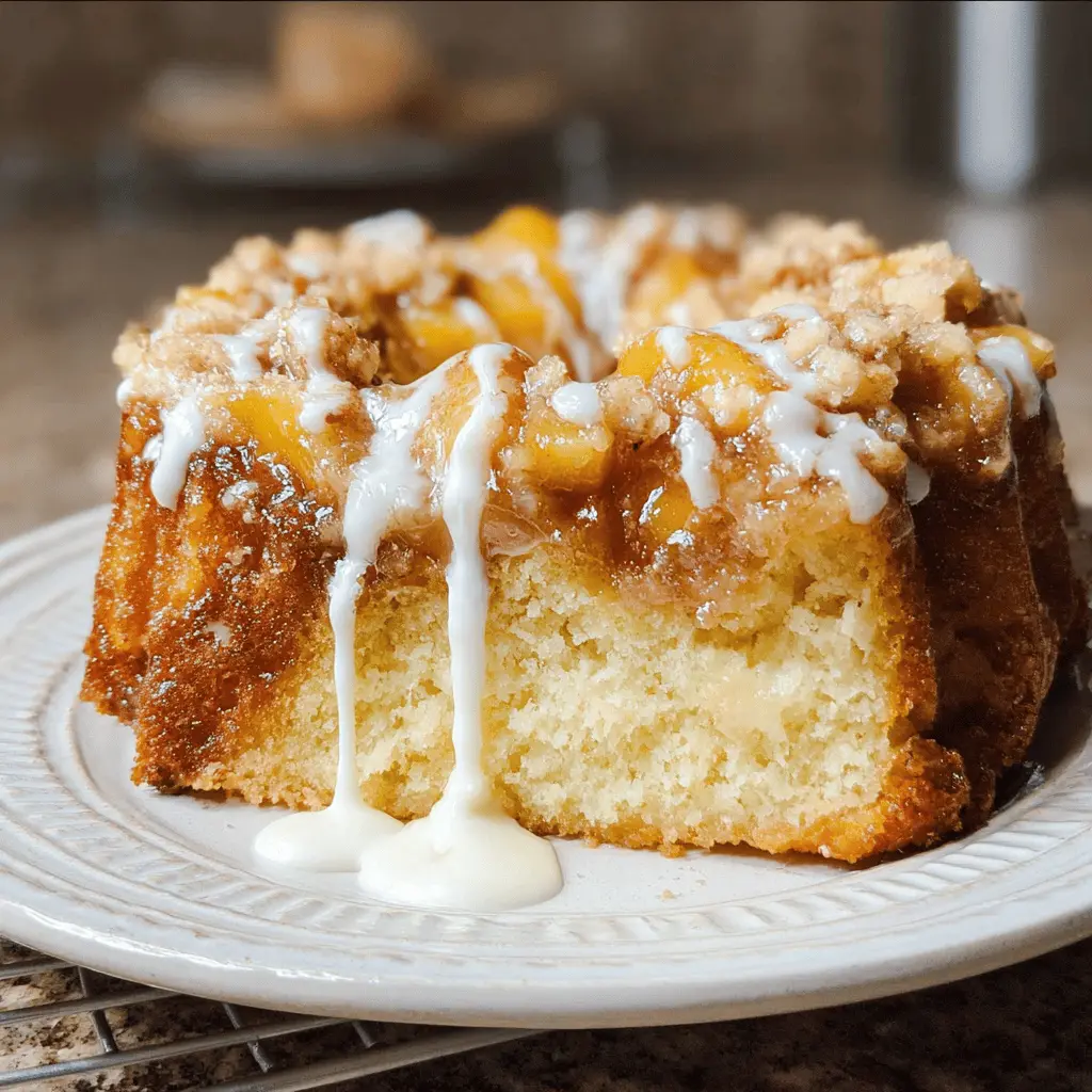 Cream Cheese Peach Cobbler Pound Cake Recipe