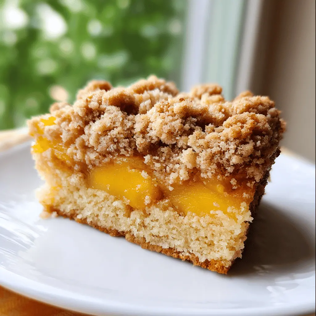 Southern Peach Crumb Cake Recipe with Sweet Crumble Topping