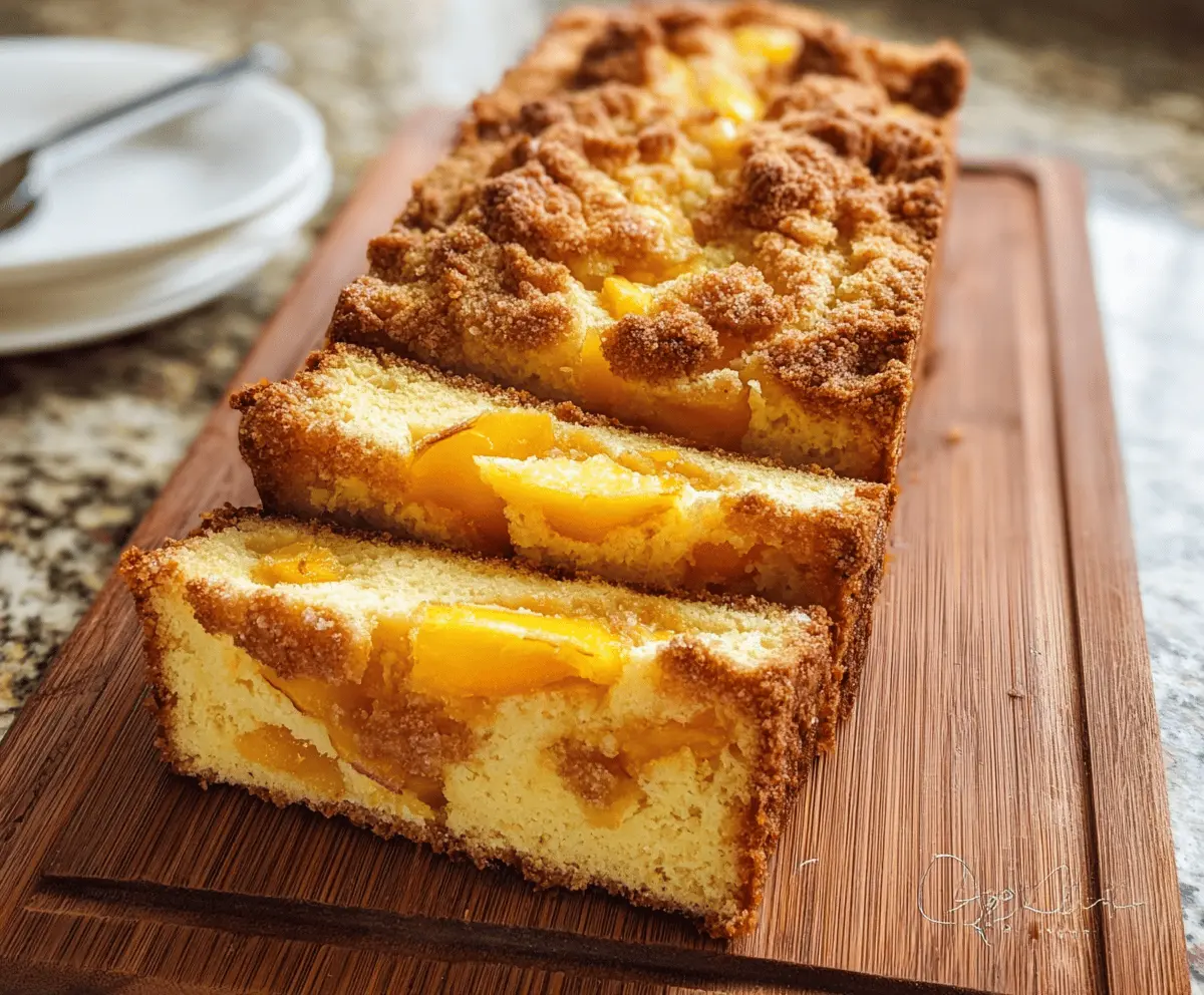 Easy Peach Cobbler Pound Cake Recipe