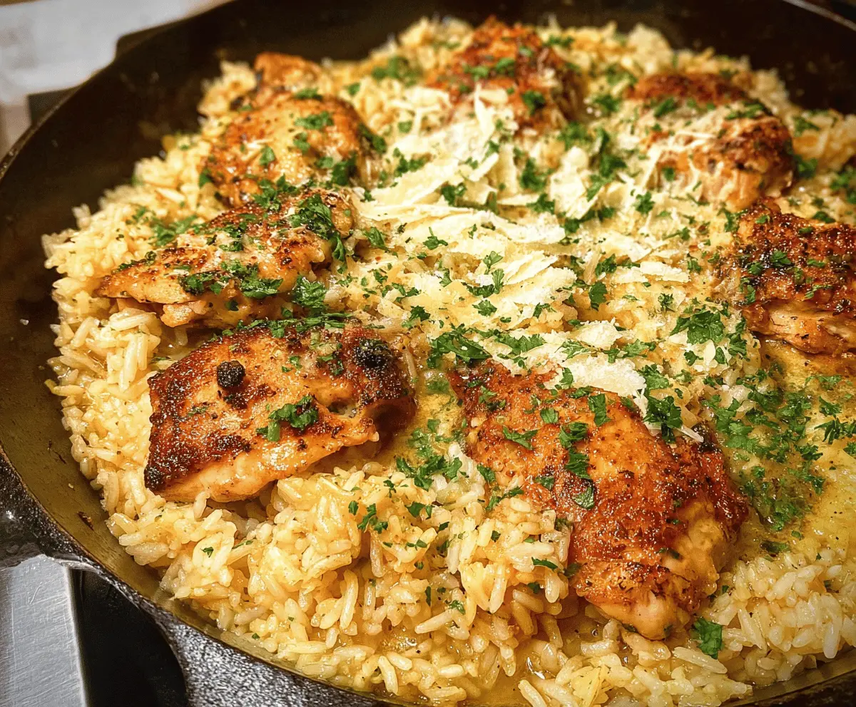 Easy One-Pan Garlic Parmesan Chicken and Rice