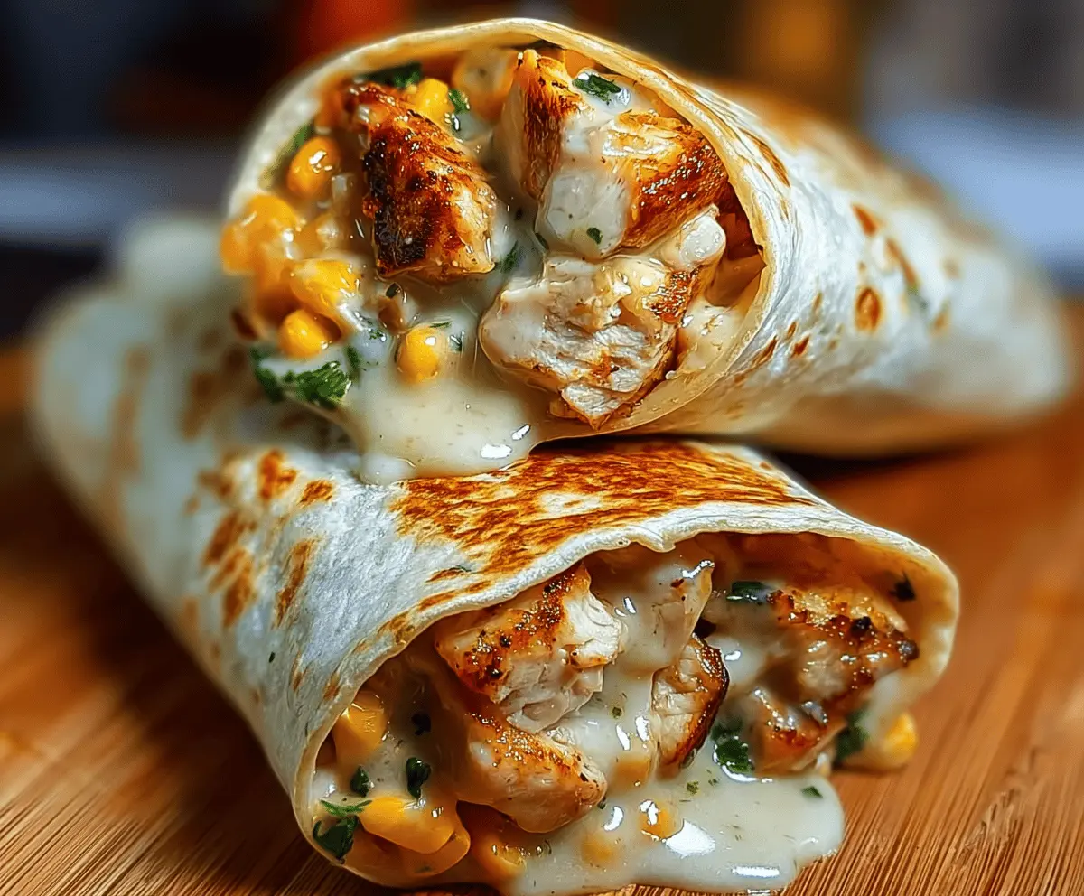 Easy Cheesy Garlic Chicken Wraps Recipe