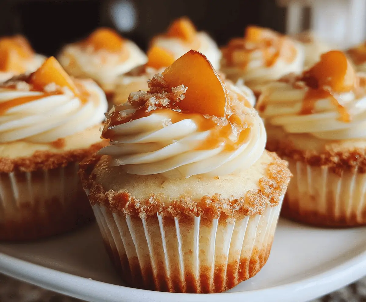 Creamy Peach and Honey Cheesecake Cupcakes