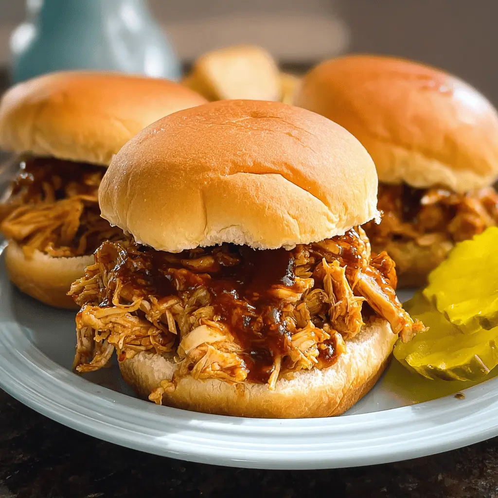 Easy Slow Cooker Hot Honey Chicken Sandwiches