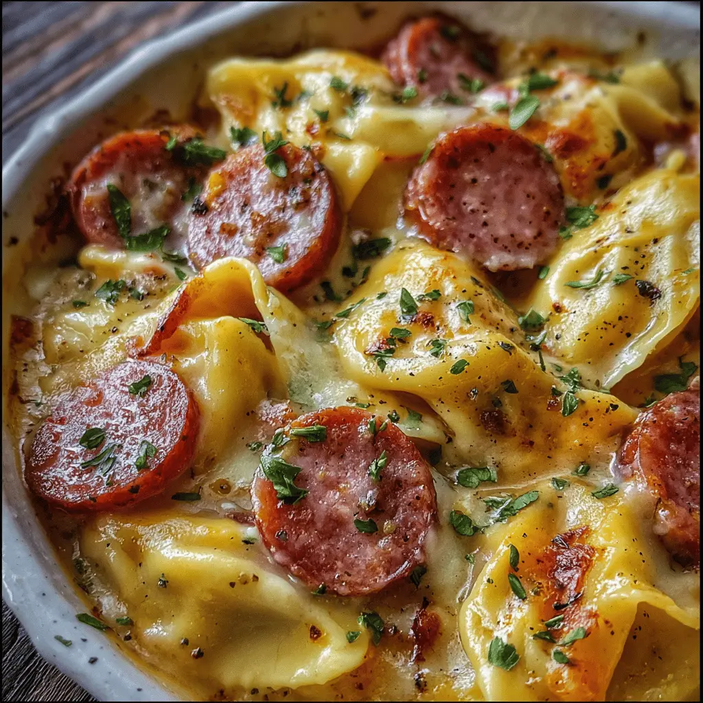Easy Crockpot Kielbasa Pierogi Casserole