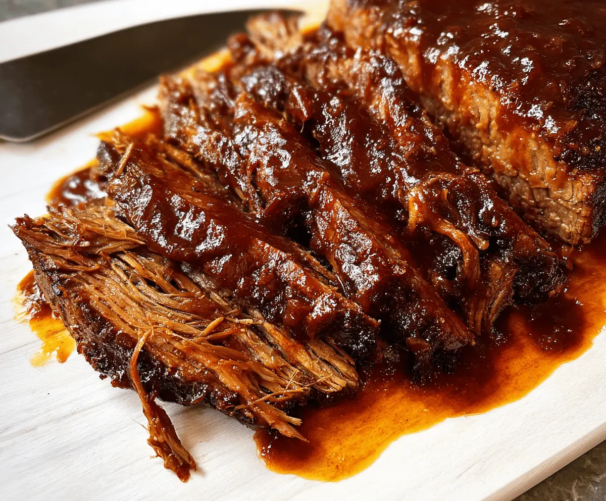 Easy Slow Cooker BBQ Beef Brisket Recipe