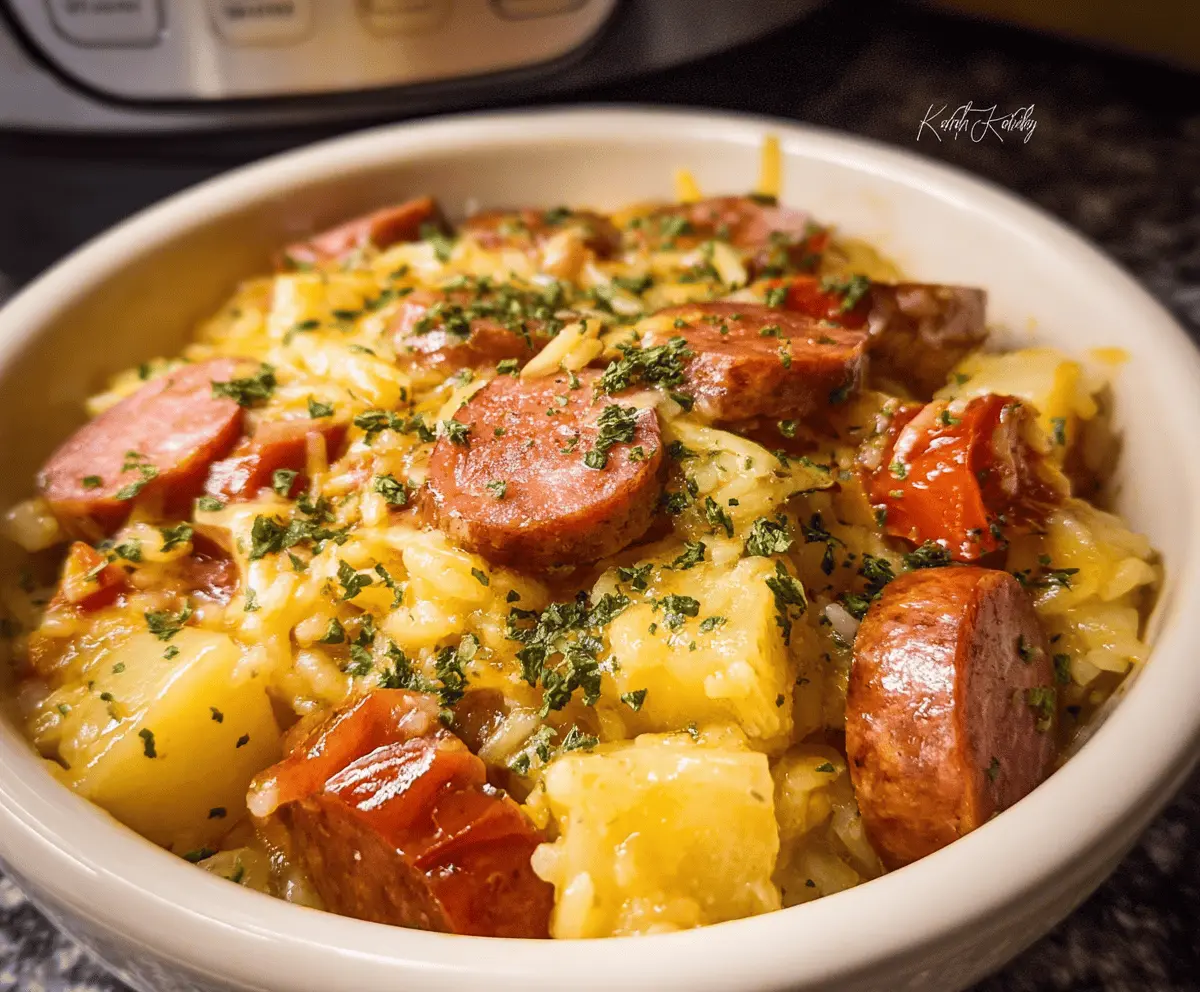 Easy Crockpot Cheesy Kielbasa Dinner Recipe