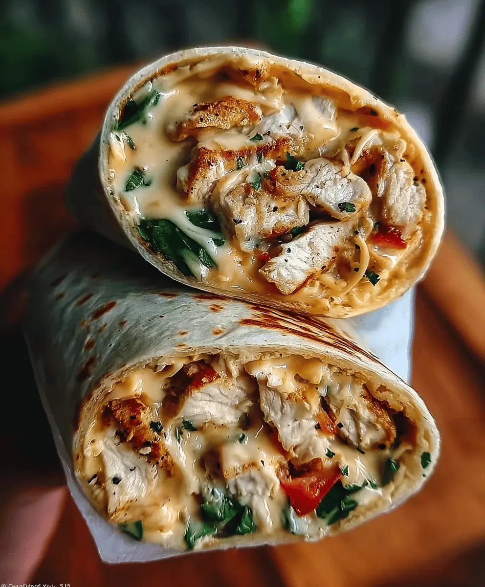 Easy Cheesy Garlic Chicken Wraps Recipe