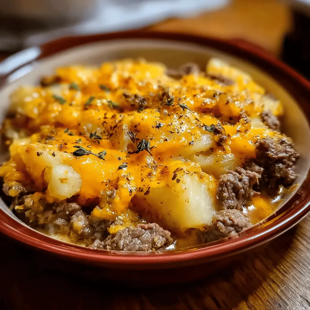 Slow Cooker Steak and Cheddar Potato Casserole Recipe
