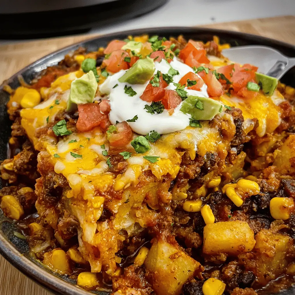 Easy Crockpot Taco Casserole Recipe