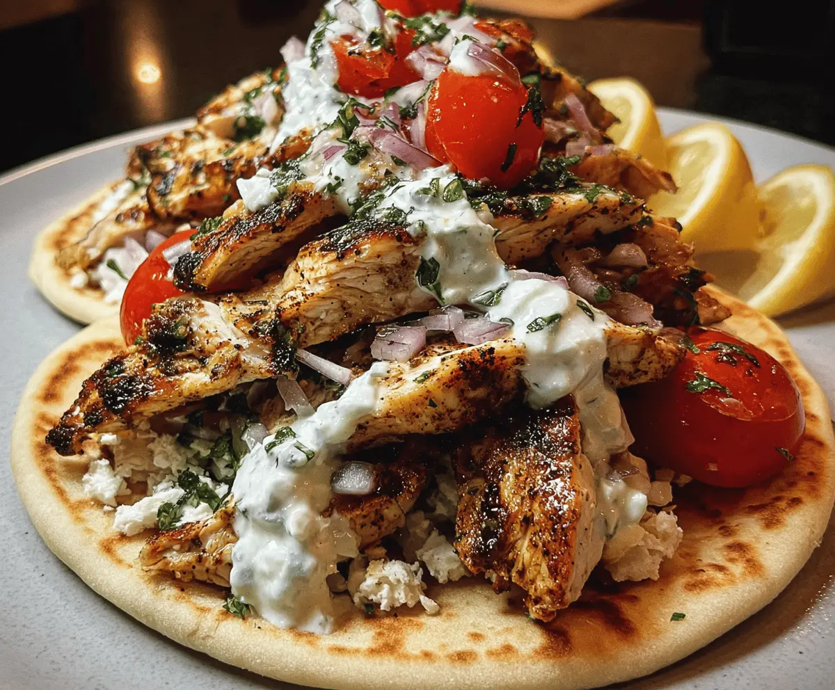 Easy Greek Chicken Gyros with Lemon Herb Marinade