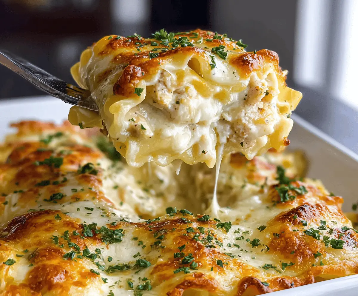 Cheesy Chicken Alfredo Lasagna Rolls Recipe