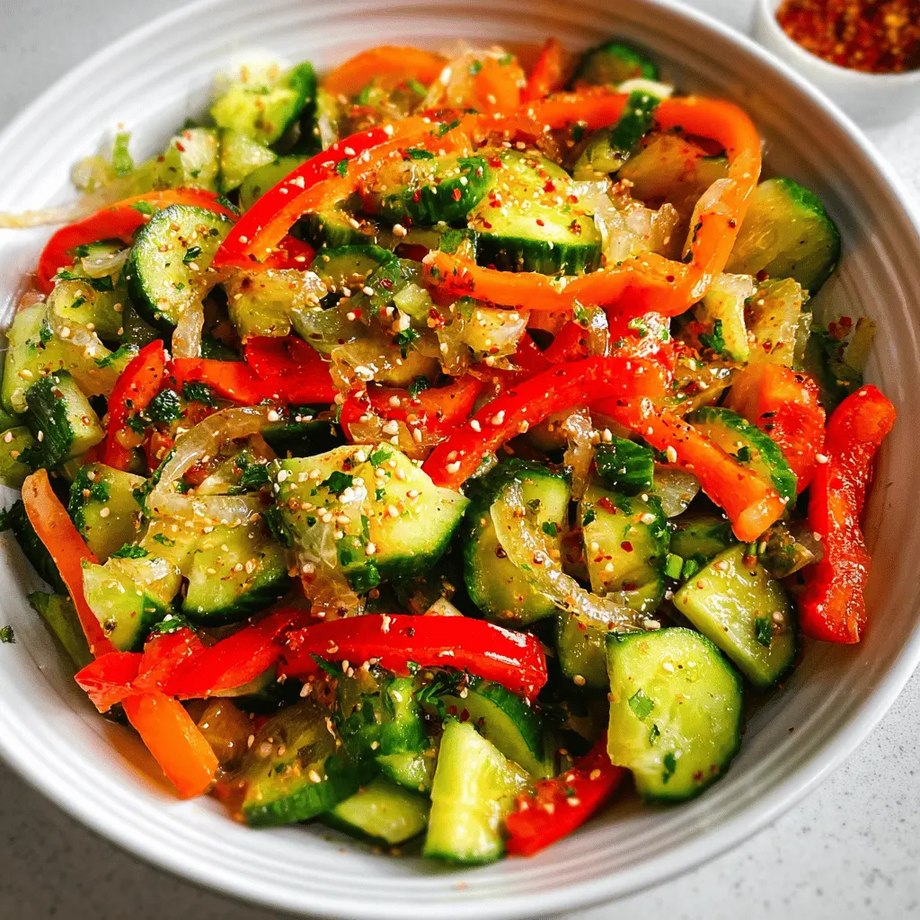 Fresh Cucumber and Sweet Pepper Salad Recipe
