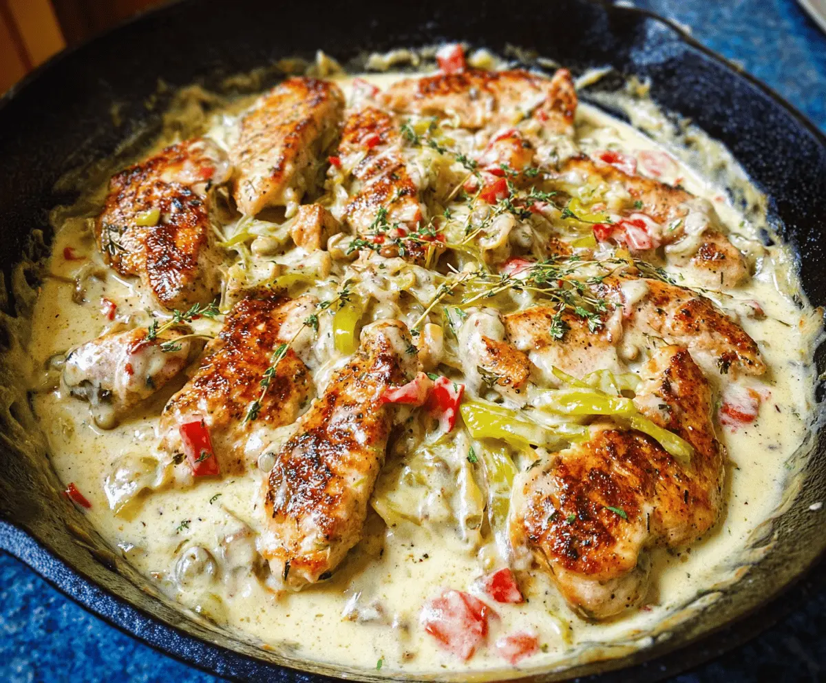 Creamy Pepperoncini Chicken Skillet Meal